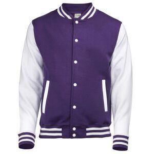 Awdis Unisex Mens /Womens Casual Fashion Varsity /Baseball College Jacket / Purp